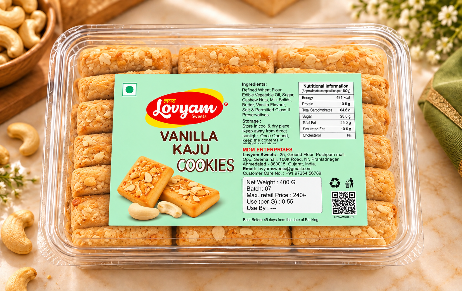 Vanilla Kaju Cookies