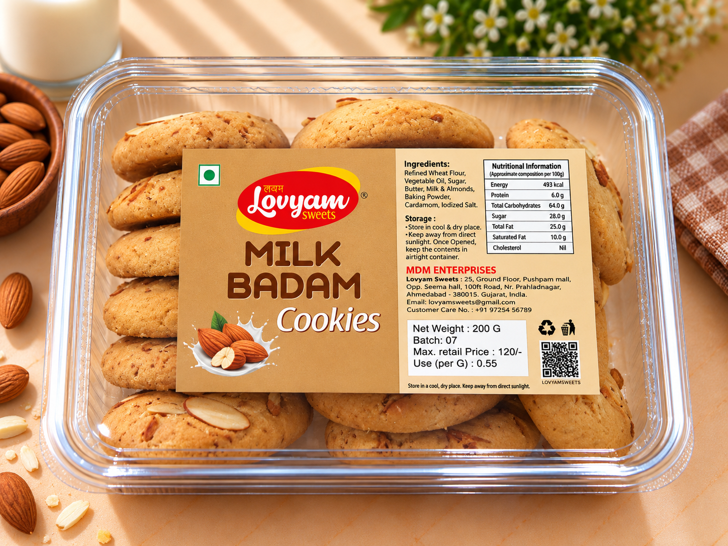 Milk Badam Cookies