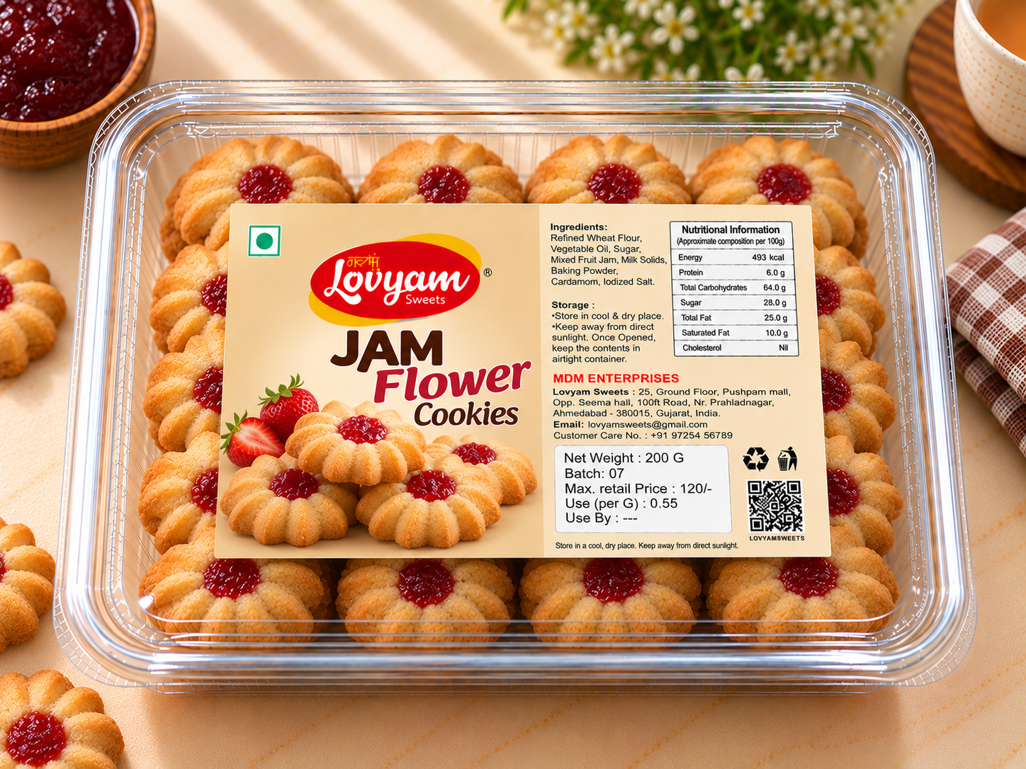 Jam Flower Cookies